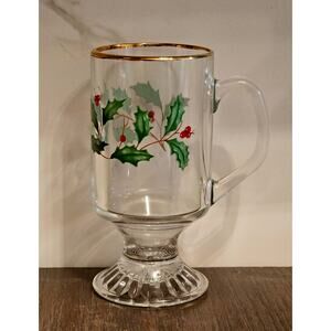 LENOX Glassware Footed Irish Coffee Mug 12 oz 4.75" Tall Glass